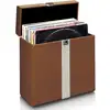 Image de Valise de rangement pour max. 30 vinyles lenco marron-blanc TTA-301BNWH