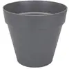 Image de Pot De Fleurs Rond Loft Urban - Ø 38,5 X H 35,3cm - Gris Anthracite - Avec Roues