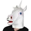 Image de Masque tête licorne en latex adulte - Boland - Blanc