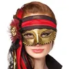 Image de Loup vénitien - DONNA - Pirate - Bandeau intégré - Crâne doré - Accessoire de déguisement