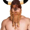 Image de BARBE ROUSSE VIKING AVEC TRESSES Orange Cuivre Mandarine