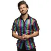 Image de CHEMISETTE DISCO FACETTES ARC-EN-CIEL ADULTE L Multicolore