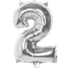 Image de SACHET DE 1 BALLON MYLAR MÉTALLISÉ ARGENT CHIFFRE 2 HAUTEUR 36CM