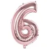 Image de Ballon Chiffre 6 - Rue de la Fête - Rose Cuivré - Aluminium - 86 cm - Gonflable à lhélium