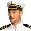 Image de CASQUETTE DE CAPITAINE BLANC NOIR MARIN ADULTE