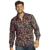 Image de CHEMISE FLOWER POWER SEVENTIES HIPPIE HOMME L Multicolore