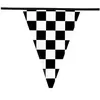 Image de Guirlande de fanions damier 6 m - Noir