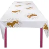 Image de Nappe en plastique Licorne dorée 130 x 180 cm - Blanc