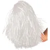 Image de Pompon cheerleader blanc - BOLAND - Fibre plastique brillante - Blanc métallique - Vendu à l'unité - Environ 45 cm