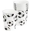 Image de 10 GOBELETS CARTON FOOTBALL VINTAGE 21CL BLANC