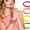 Image de SET DE 4 BRACELETS FLUOS ADULTE Multicolore - Accessoire de déguisement bijou fantaisie