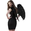 Image de Ailes de plumes noires pour déguisement gothique dange déchu - BOLAND - Taille adulte - Hauteur 65 cm