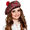 Image de Béret écossais rouge adulte - BOLAND - Taille unique - Motif à carreaux écossais - Rouge - Mixte - Adulte