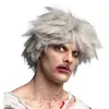 Image de PERRUQUE ZOMBIE SAUVAGE CHEVEUX GAUFRÉS HOMME Gris Argent