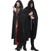 Image de Cape noire en velours pour adulte Halloween - 170 cm - Mixte - Noir