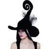 Image de BOLAND - Chapeau sorcière noir avec plumes femme Halloween - Déguisement Halloween - 228360