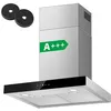 Image de Hotte Aspirante 60cm Tactile 400m m³/h 3 VitessesClasse A+++Hotte de CuisineMuraleInoxÉclairage LED hotte