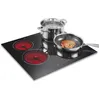 Image de Plaque Vitrocéramique 4 feux Plaque de cuisson Electrique 60cm 6000W 9 Niveaux Minuterie 1-99 minPour toutes les Casseroles