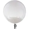 Image de Ballon bulle transparent avec plumes blanches 45 cm