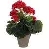 Image de Géranium Artificiel Rouge En Pot Plastique Gris