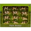 Image de Ensemble de vaches jouet - KIDS GLOBE - 12pcs - Taille 1:32 - Plastique - Brun et blanc