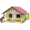 Image de Écuries de ferme avec 2 compartiments et 1 atelier 1:24 - KIDS GLOBE - Enfant - Rose - Plastique - Résine