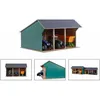 Image de Hangar de ferme pour tracteurs jouet - KIDS GLOBE - Grand 1:32 - Bois - Vert et gris