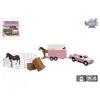Image de Mitsubishi Avec Remorque À Chevaux Et Accessoires Rose 27cm Kids Globe