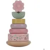 Image de LITTLE DUTCH - Tour Anneaux A Empiler Bois Fsc Fairy Garden Bleu Jaune Vert Bois Multicolo