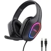 Image de Trust GXT 419 Rayne Casque Gaming Léger pour PC Console Éclairage LED Alimenté par USB Transducteurs 50mm Jack 3.5mm Noir