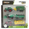 Image de Tracteur En Métal Avec Remorque - Ensemble De 6 Véhicules Pour Enfants