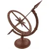 Image de Cadran solaire en fonte sur pied - ESSCHERT DESIGN - Dimensions 32x24.5x38.5 cm - Couleur marron
