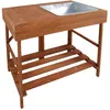 Image de Table à rempoter en bois avec bac en zinc - 75 x 58 x H 89 cm - Bois deucalytus