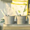 Image de Set 3 pots de fleur en zinc - ESSCHERT DESIGN - Rond - Gris - 10 cm de diamètre