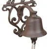 Image de Cloche murale - ESSCHERT DESIGN - Chat Brun - Fonte - Corde de coton - 242 cm de hauteur