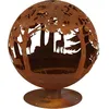 Image de Foyer - Esschert Design - FF261 - Métal recyclé - 575 x 575 x 66 cm - Couleur rouille