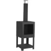 Image de Cheminée D'extérieur Avec Rangement De Bois Noir Ff410 Esschert Design