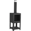 Image de Esschert Design Cheminée dExtérieur avec Rangement de Bois Noir Foyer Jardin 421283