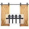 Image de SNOGOLD 3.55M Ensemble Kit de Rail Porte Coulissante Quincaillerie Systeme pour Double Porte Bois Suspendue Industriel 11.6FT