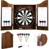 Image de Cabinet Armoire de fléchettes en Bois avec Cible Official compétition en sisal + 2 Lots de fléchettes 18 GR craies et Eponge