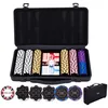 Image de Set Poker Texas Hold’em Complète ENGELHART 300 Jetons 14 g - Coffret Métal Noir - 2 Jeux de Cartes 5 Dés et Bouton Dealer