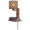 Image de JAVA-Applique murale bambou avec étagère H65cm Naturel / Noir Good & Mojo Ø 18cm / H 65cm Beige