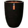Image de Pot À Fleurs Nature Rib Élégant Bas 36x47 Cm Noir Kblr782 Capi