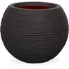 Image de CAPI EUROPE Pot de fleurs rond NATURE RIB - 40x32 cm - Noir