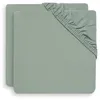 Image de Drap housse matelas Jollein - 2511-507-00095 - Drap-Housse en Jersey 2-Pieces 120 cm Longueur x 60 cm Largeur Vert Cendre