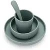 Image de Coffret De Table Bébé Silicone Vert Cendré (4pcs)