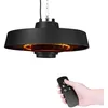 Image de Chauffage de terrasse suspendu 2000W - Noir - Élément en carbone - avec télécommande et minuterie - VONROC