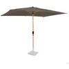 Image de Parasol Rapallo 200x300cm - Parasol rectangulaire haut de gamme - aspect bois Taupe