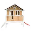 Image de AXI Stef Maison Enfant avec Toboggan rouge Aire de Jeux pour lextérieur en marron & blanc Maisonnette / Cabane de Jeu en Bois