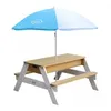 Image de Axi - Table de pique-nique à sable et eau et parasol Marron et blanc